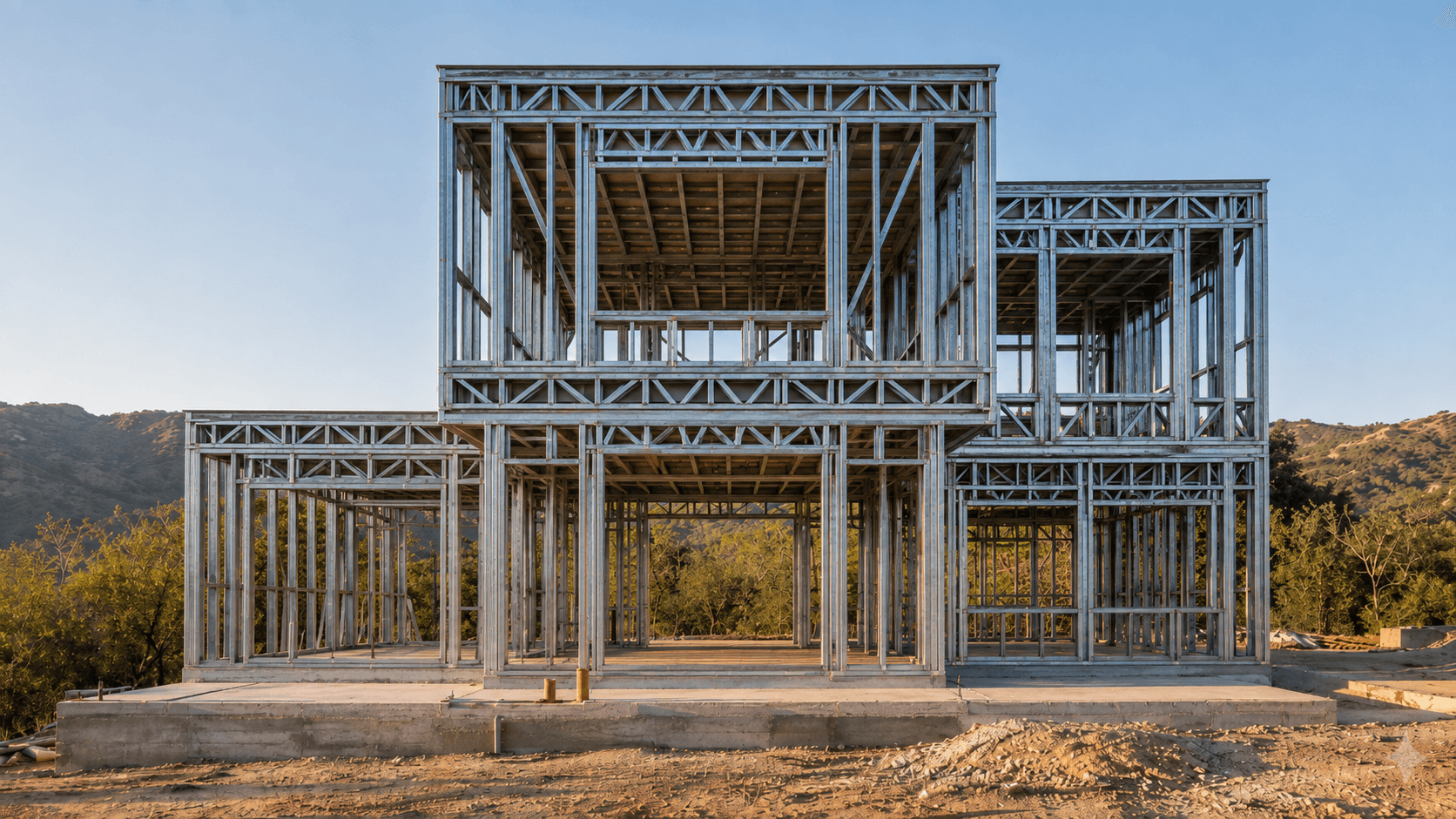 Estructura de perfilería de acero galvanizado de la vivienda